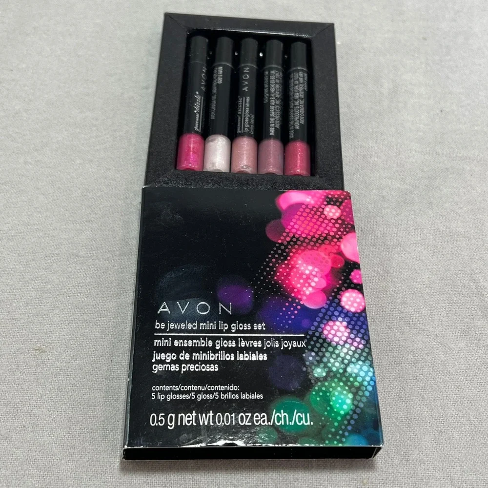 Avon Be Jeweled Mini Lip Gloss Set Multicolor Glazewear Dazzle Shimmer Y2K 0.05g